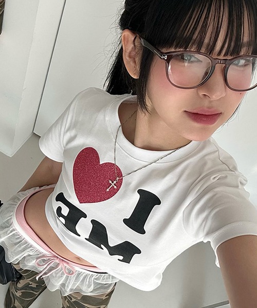 MEMECLE(メメクル)の「【 MEMECLE / メメクル 】I LOVE ME T-shirt アイラブミーTシャツ(Tシャツ/カットソー・レディース・ホワイト・S/M/L)」の4枚目の写真