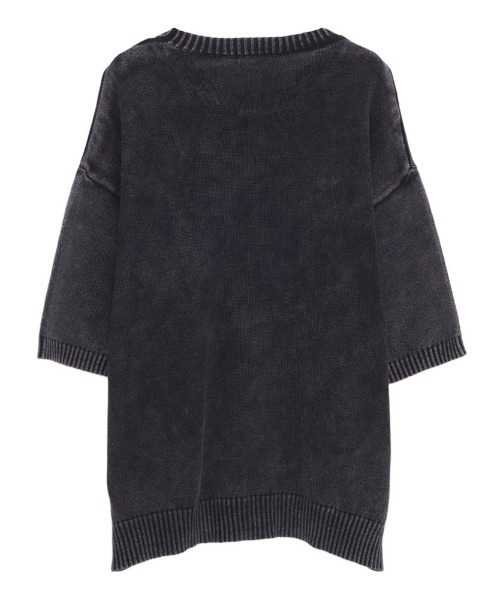 CavariA（キャバリア）の「『CavariA/キャバリア』ウォッシュ加工半袖ニット（ニット/セーター・メンズ・チャコール/ブルーグレー・L/M）」の4枚目の写真