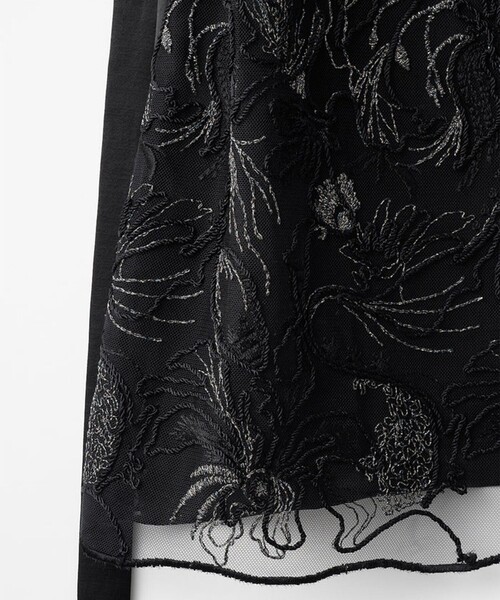 MURRAL/ミューラル】Seem flower lace sleeveless tops/シーム