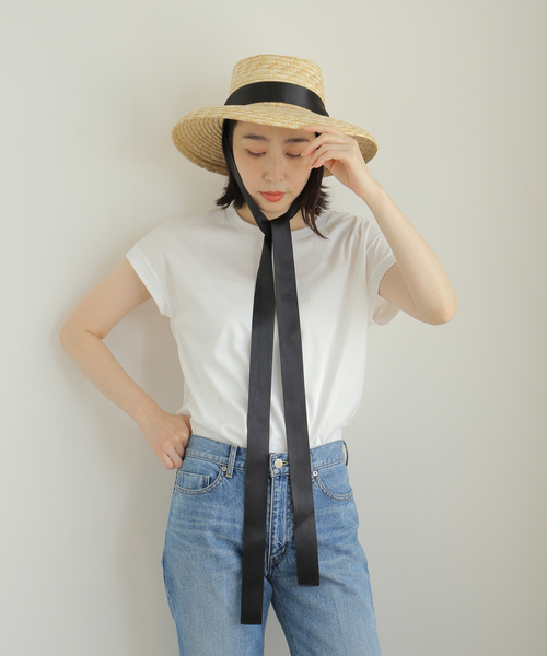 La TOTALITE（ラトータリテ）の「【BENELLI MONTACONE / ベネリモンタコーネ】リボン ストローHAT（ハット・レディース・ベージュ・FREE）」の10枚目の写真