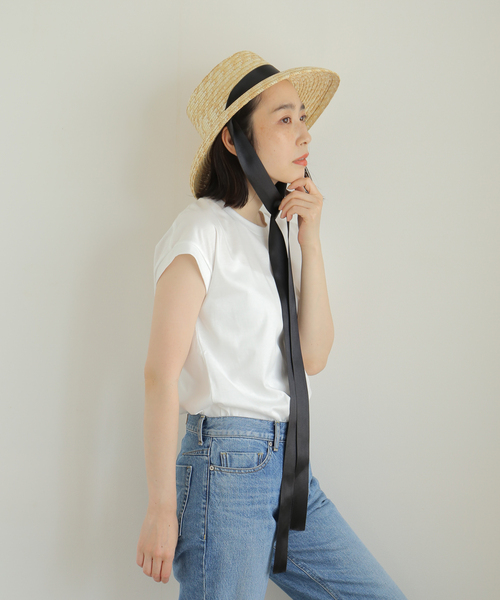 La TOTALITE（ラトータリテ）の「【BENELLI MONTACONE / ベネリモンタコーネ】リボン ストローHAT（ハット・レディース・ベージュ・FREE）」の11枚目の写真