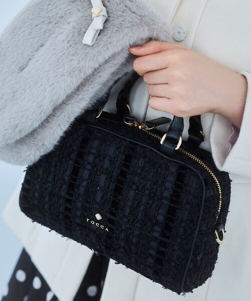 TOCCA 本革☆ボストンバッグ☆ブラック 美品 OREILLER BAG ミニボストンバッグ（ボストンバッグ）｜TOCCA（トッカ