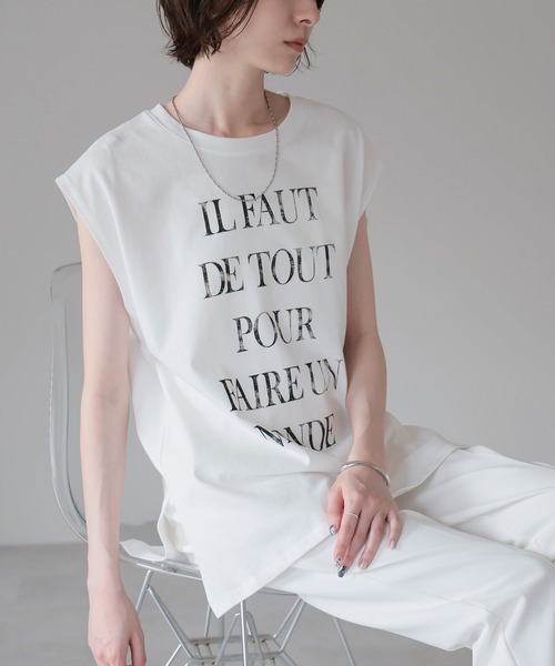 each(イーチ)の「ビッグロゴプリントフレンチTシャツ(Tシャツ/カットソー・レディース・ブラック/ホワイト・FREE)」の14枚目の写真