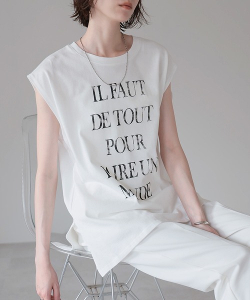 each(イーチ)の「ビッグロゴプリントフレンチTシャツ(Tシャツ/カットソー・レディース・ブラック/ホワイト・FREE)」の15枚目の写真