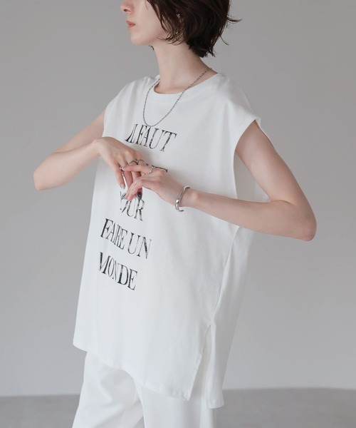 each(イーチ)の「ビッグロゴプリントフレンチTシャツ(Tシャツ/カットソー・レディース・ブラック/ホワイト・FREE)」の18枚目の写真