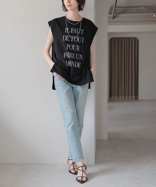 each(イーチ)の「ビッグロゴプリントフレンチTシャツ(Tシャツ/カットソー・レディース・ブラック/ホワイト・FREE)」の4枚目の写真