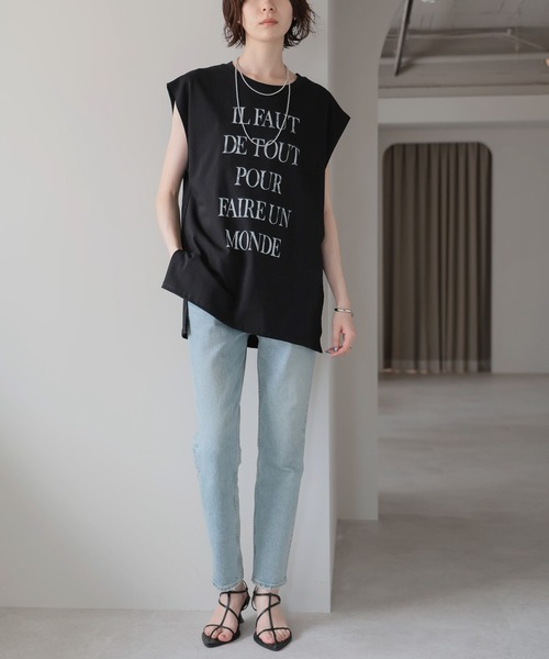 each(イーチ)の「ビッグロゴプリントフレンチTシャツ(Tシャツ/カットソー・レディース・ブラック/ホワイト・FREE)」の5枚目の写真
