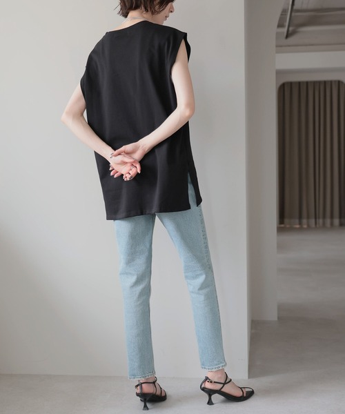 each(イーチ)の「ビッグロゴプリントフレンチTシャツ(Tシャツ/カットソー・レディース・ブラック/ホワイト・FREE)」の10枚目の写真