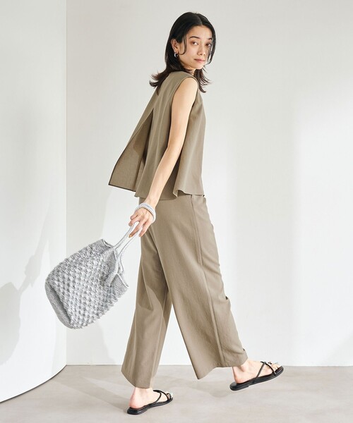 green label relaxing（グリーンレーベルリラクシング）の「［size SHORT/TALLあり］ドライクロス レイヤード オールインワン（つなぎ/オールインワン・レディース・ターコイズブルー/ブラック/モカ・SHORT/36/38/TALL）」の12枚目の写真