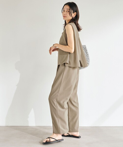 green label relaxing（グリーンレーベルリラクシング）の「［size SHORT/TALLあり］ドライクロス レイヤード オールインワン（つなぎ/オールインワン・レディース・ターコイズブルー/ブラック/モカ・SHORT/36/38/TALL）」の13枚目の写真