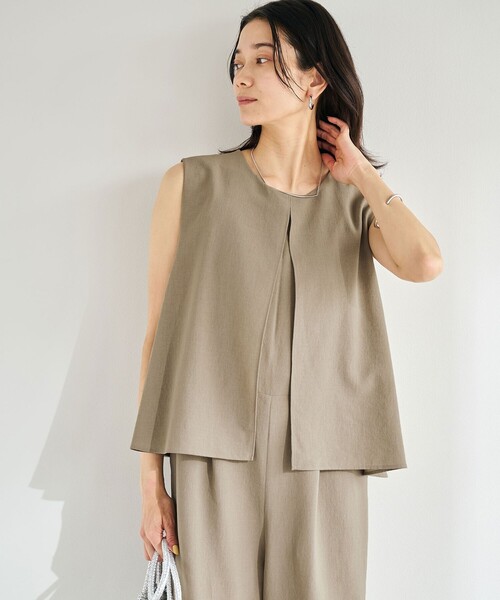 green label relaxing（グリーンレーベルリラクシング）の「［size SHORT/TALLあり］ドライクロス レイヤード オールインワン（つなぎ/オールインワン・レディース・ターコイズブルー/ブラック/モカ・SHORT/36/38/TALL）」の17枚目の写真