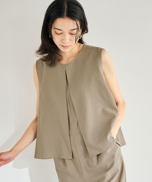 green label relaxing（グリーンレーベルリラクシング）の「［size SHORT/TALLあり］ドライクロス レイヤード オールインワン（つなぎ/オールインワン・レディース・ターコイズブルー/ブラック/モカ・SHORT/36/38/TALL）」の19枚目の写真