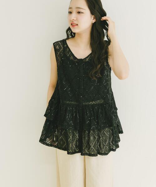 ITEMS URBANRESEARCH（アイテムズ アーバンリサーチ）の「シアースパンコールペプラムトップス（その他トップス・レディース・ブラック/ライトベージュ・FREE）」の16枚目の写真