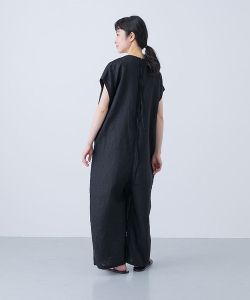新品　CADUNE　カデュネ　サロペット　オールインワン　リネン　ブラック 中古・古着通販】CADUNE (カデュネ) サロペット ブラック サイズ