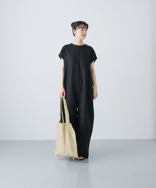 2サイズ展開』リネンオールインワン（サロペット/オーバーオール