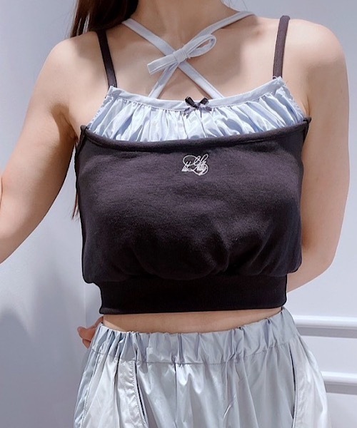 shury labyrins レイヤードキャミソール フェイクレイヤードリボンキャミソール – WEGO ONLINE STORE