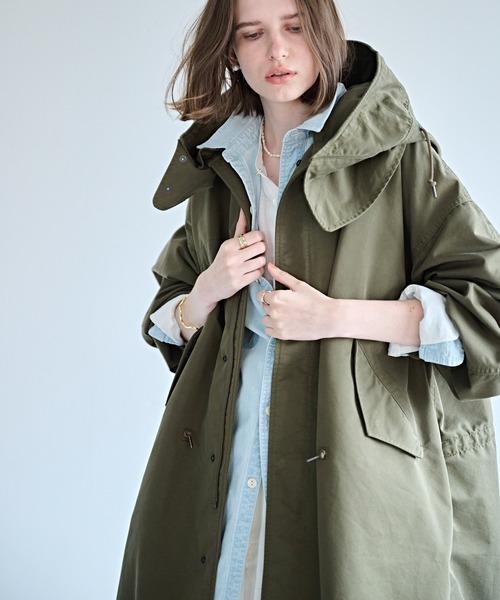 kha:ki（カーキ）の「「KHA:KI / カーキ」NEW TYPE-65 COAT（ミリタリージャケット・レディース・オフホワイト/ブラック/マルチ/オリーブ・1）」の3枚目の写真
