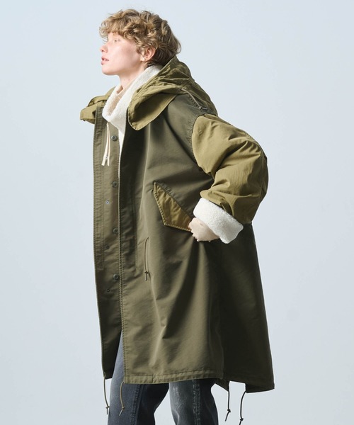 kha:ki（カーキ）の「「KHA:KI / カーキ」NEW TYPE-65 COAT（ミリタリージャケット・レディース・オフホワイト/ブラック/マルチ/オリーブ・1）」の4枚目の写真