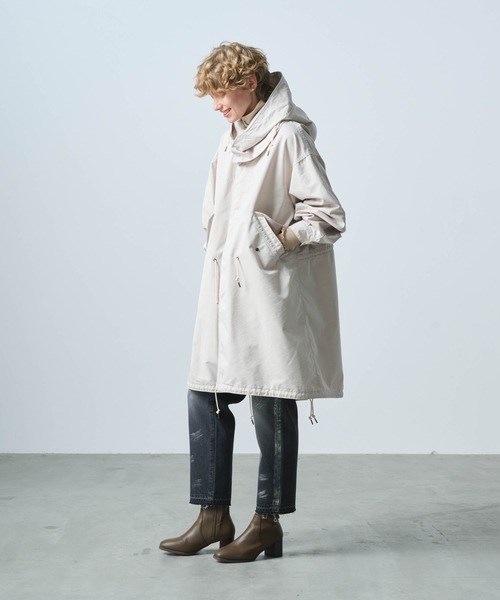 kha:ki（カーキ）の「「KHA:KI / カーキ」NEW TYPE-65 COAT（ミリタリージャケット・レディース・オフホワイト/ブラック/マルチ/オリーブ・1）」の6枚目の写真