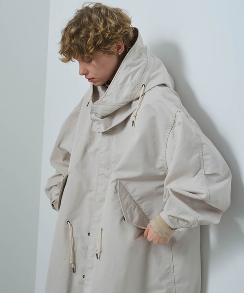 kha:ki（カーキ）の「「KHA:KI / カーキ」NEW TYPE-65 COAT（ミリタリージャケット・レディース・オフホワイト/ブラック/マルチ/オリーブ・1）」の8枚目の写真