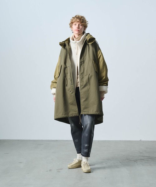 kha:ki（カーキ）の「「KHA:KI / カーキ」NEW TYPE-65 COAT（ミリタリージャケット・レディース・オフホワイト/ブラック/マルチ/オリーブ・1）」の10枚目の写真