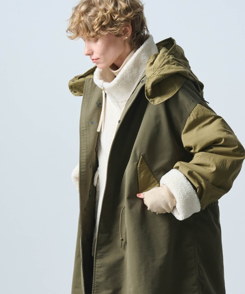 kha:ki（カーキ）の「「KHA:KI / カーキ」NEW TYPE-65 COAT（ミリタリージャケット・レディース・オフホワイト/ブラック/マルチ/オリーブ・1）」の11枚目の写真