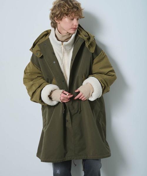 kha:ki（カーキ）の「「KHA:KI / カーキ」NEW TYPE-65 COAT（ミリタリージャケット・レディース・オフホワイト/ブラック/マルチ/オリーブ・1）」の14枚目の写真