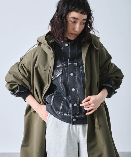 kha:ki（カーキ）の「「KHA:KI / カーキ」NEW TYPE-65 COAT（ミリタリージャケット・レディース・オフホワイト/ブラック/マルチ/オリーブ・1）」の20枚目の写真