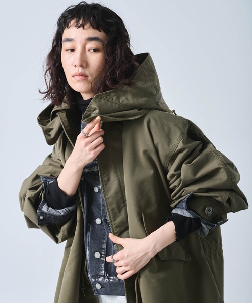 kha:ki（カーキ）の「「KHA:KI / カーキ」NEW TYPE-65 COAT（ミリタリージャケット・レディース・オフホワイト/ブラック/マルチ/オリーブ・1）」の21枚目の写真