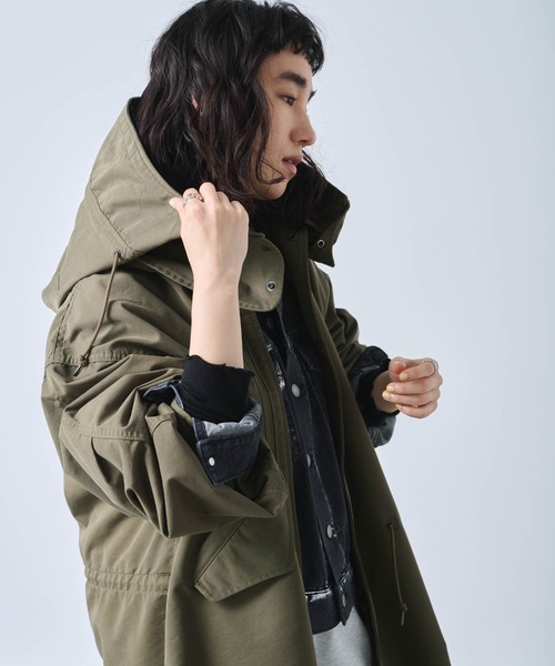 kha:ki（カーキ）の「「KHA:KI / カーキ」NEW TYPE-65 COAT（ミリタリージャケット・レディース・オフホワイト/ブラック/マルチ/オリーブ・1）」の22枚目の写真