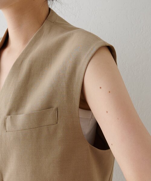 Whim Gazette（ウィムガゼット）の「【GEMINI】ジレ（ベスト・レディース・ブラウン/ベージュ・FREE）」の5枚目の写真