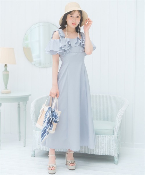 WILLSELECTION(ウィルセレクション)の「ショルダーリボンラッフルワンピース(ワンピース・レディース・レッド/ネイビー/サックスブルー・FREE)」の16枚目の写真