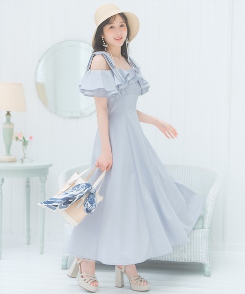 WILLSELECTION(ウィルセレクション)の「ショルダーリボンラッフルワンピース(ワンピース・レディース・レッド/ネイビー/サックスブルー・FREE)」の17枚目の写真