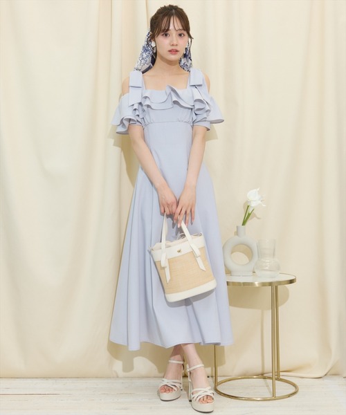 WILLSELECTION(ウィルセレクション)の「ショルダーリボンラッフルワンピース(ワンピース・レディース・レッド/ネイビー/サックスブルー・FREE)」の19枚目の写真