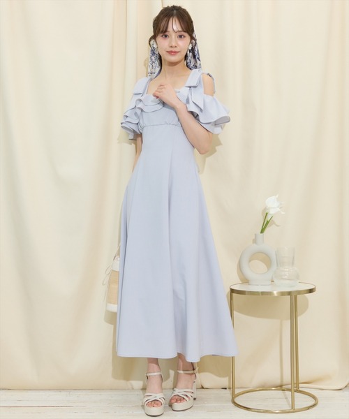 WILLSELECTION(ウィルセレクション)の「ショルダーリボンラッフルワンピース(ワンピース・レディース・レッド/ネイビー/サックスブルー・FREE)」の20枚目の写真