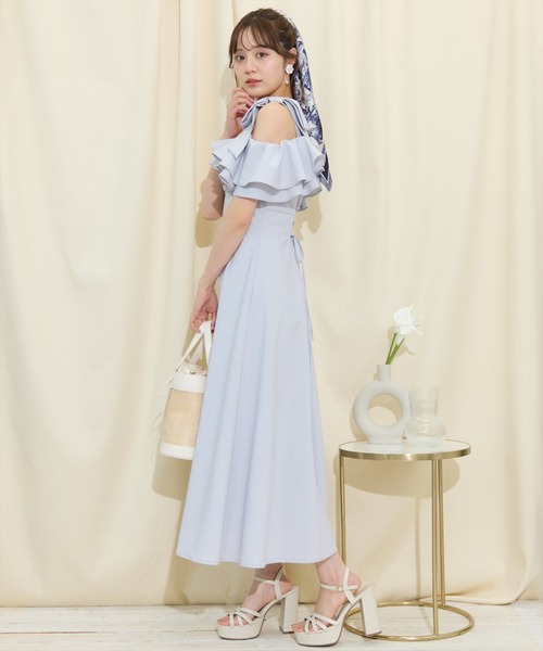 WILLSELECTION(ウィルセレクション)の「ショルダーリボンラッフルワンピース(ワンピース・レディース・レッド/ネイビー/サックスブルー・FREE)」の21枚目の写真