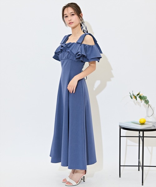 WILLSELECTION(ウィルセレクション)の「ショルダーリボンラッフルワンピース(ワンピース・レディース・レッド/ネイビー/サックスブルー・FREE)」の6枚目の写真