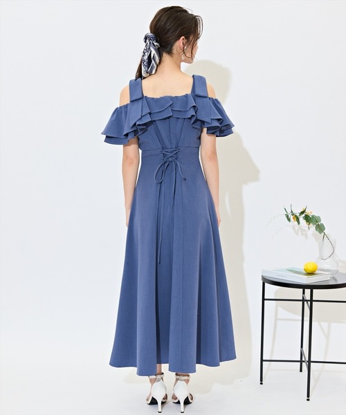 WILLSELECTION(ウィルセレクション)の「ショルダーリボンラッフルワンピース(ワンピース・レディース・レッド/ネイビー/サックスブルー・FREE)」の7枚目の写真