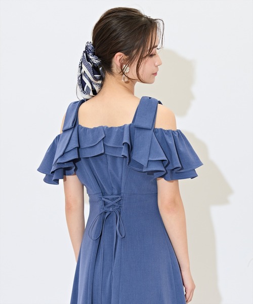 WILLSELECTION(ウィルセレクション)の「ショルダーリボンラッフルワンピース(ワンピース・レディース・レッド/ネイビー/サックスブルー・FREE)」の10枚目の写真