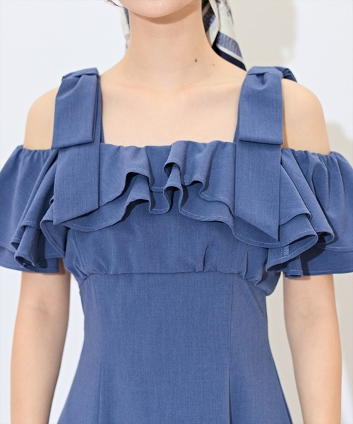 WILLSELECTION(ウィルセレクション)の「ショルダーリボンラッフルワンピース(ワンピース・レディース・レッド/ネイビー/サックスブルー・FREE)」の11枚目の写真