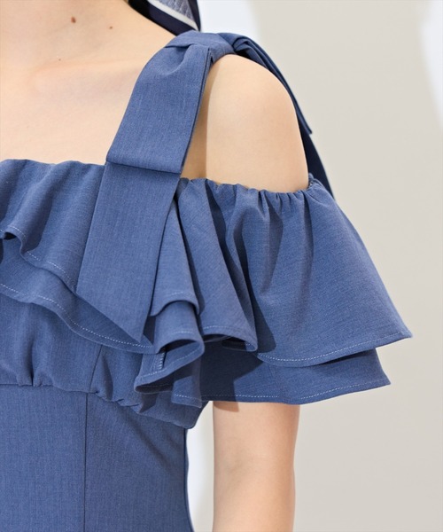 WILLSELECTION(ウィルセレクション)の「ショルダーリボンラッフルワンピース(ワンピース・レディース・レッド/ネイビー/サックスブルー・FREE)」の12枚目の写真