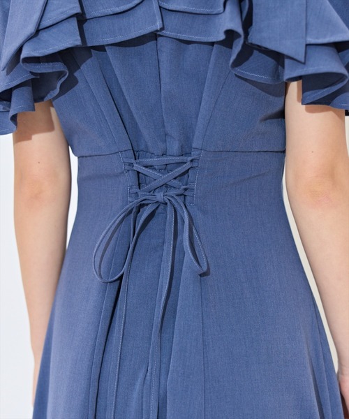 WILLSELECTION(ウィルセレクション)の「ショルダーリボンラッフルワンピース(ワンピース・レディース・レッド/ネイビー/サックスブルー・FREE)」の14枚目の写真