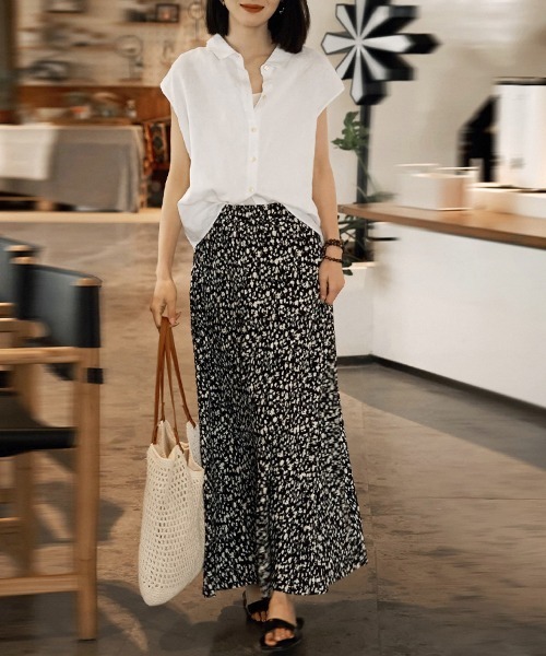 ONEP STAR（ワンピスター）の「前後2WAYフレンチ袖ブラウス（シャツ/ブラウス・レディース・ホワイト/ブラック/ベージュ・MEDIUM/LARGE/X-LARGE）」の4枚目の写真