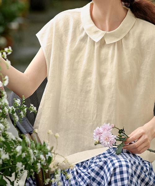 ONEP STAR（ワンピスター）の「前後2WAYフレンチ袖ブラウス（シャツ/ブラウス・レディース・ホワイト/ブラック/ベージュ・MEDIUM/LARGE/X-LARGE）」の14枚目の写真