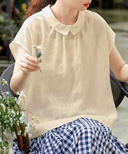 ONEP STAR（ワンピスター）の「前後2WAYフレンチ袖ブラウス（シャツ/ブラウス・レディース・ホワイト/ブラック/ベージュ・MEDIUM/LARGE/X-LARGE）」の16枚目の写真