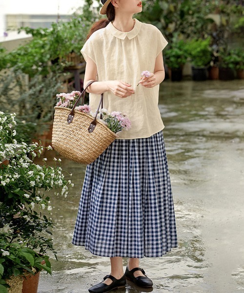 ONEP STAR（ワンピスター）の「前後2WAYフレンチ袖ブラウス（シャツ/ブラウス・レディース・ホワイト/ブラック/ベージュ・MEDIUM/LARGE/X-LARGE）」の17枚目の写真