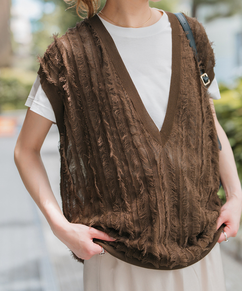 スピックアンドスパン　フリンジニットベスト Spick & Span - Spick and Span / スピックアンドスパン