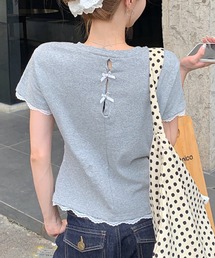 バックリボンTシャツ