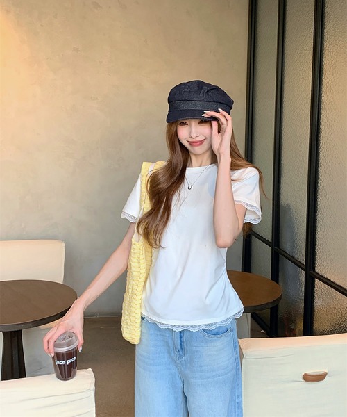 Doula Doula(ドゥーラドゥーラ)の「バックリボンTシャツ(Tシャツ/カットソー・レディース・グレー/ホワイト・S/M/L)」の3枚目の写真