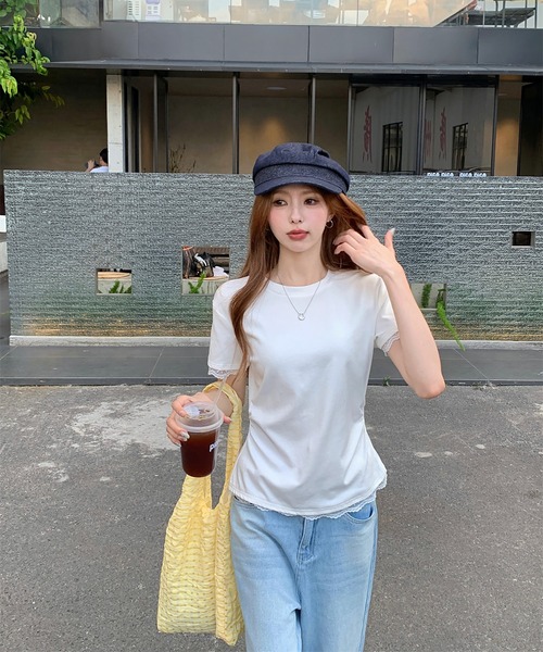 Doula Doula(ドゥーラドゥーラ)の「バックリボンTシャツ(Tシャツ/カットソー・レディース・グレー/ホワイト・S/M/L)」の20枚目の写真